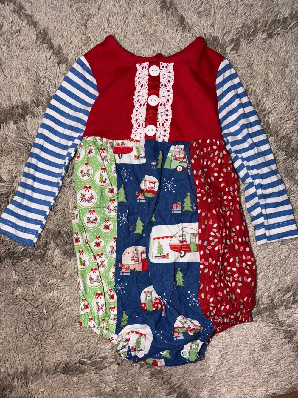 Holiday Patchwork Long-Sleeve Bubble
